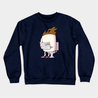 The Aftermath of Morning Coffee // Funny Cartoon Coffee Mug on the Toilet Crewneck Sweatshirt